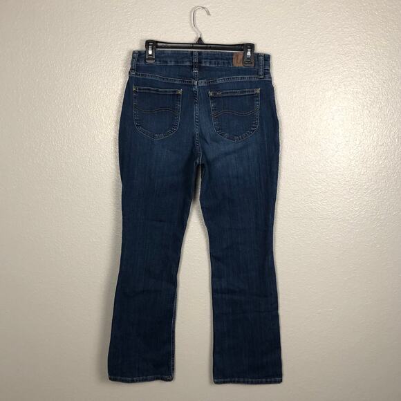 VTG Lee Size 10S 10 Short Mid Rise Regular Fit Bootcut Denim Blue Jeans Pockets - Picture 5 of 8